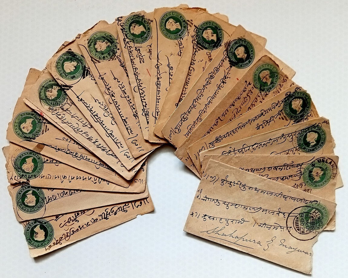 AOP India 1/2a green envelopes x100 selected for condition WHOLESALE