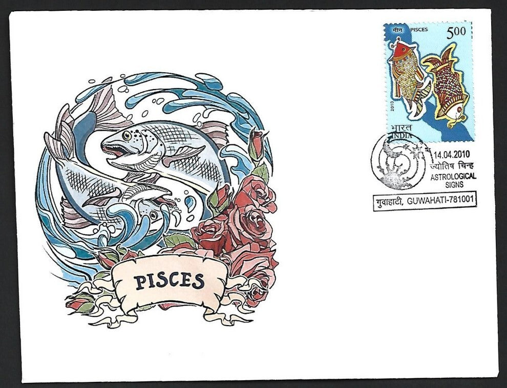 (AOP) India 2010 Zodiac PISCES private FDCs (3)