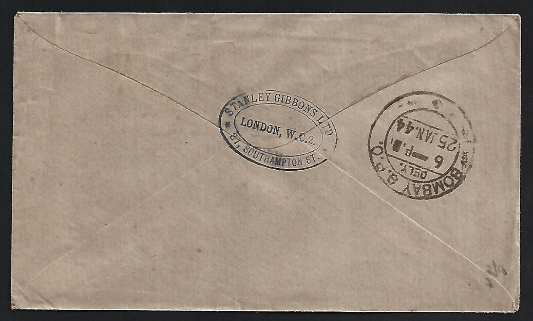 GB WW2 1943 censored cover London W.C. to Bombay, India