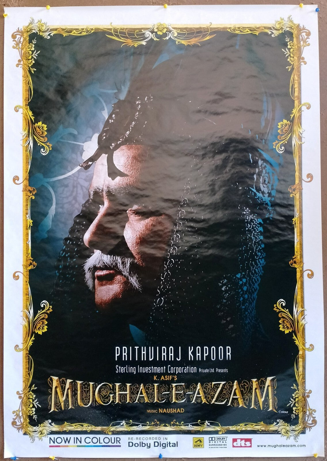 MUGHAL-E-AZAM vintage 1 sheet poster PRITHVIRAJ KAPOOR - India Bollywood