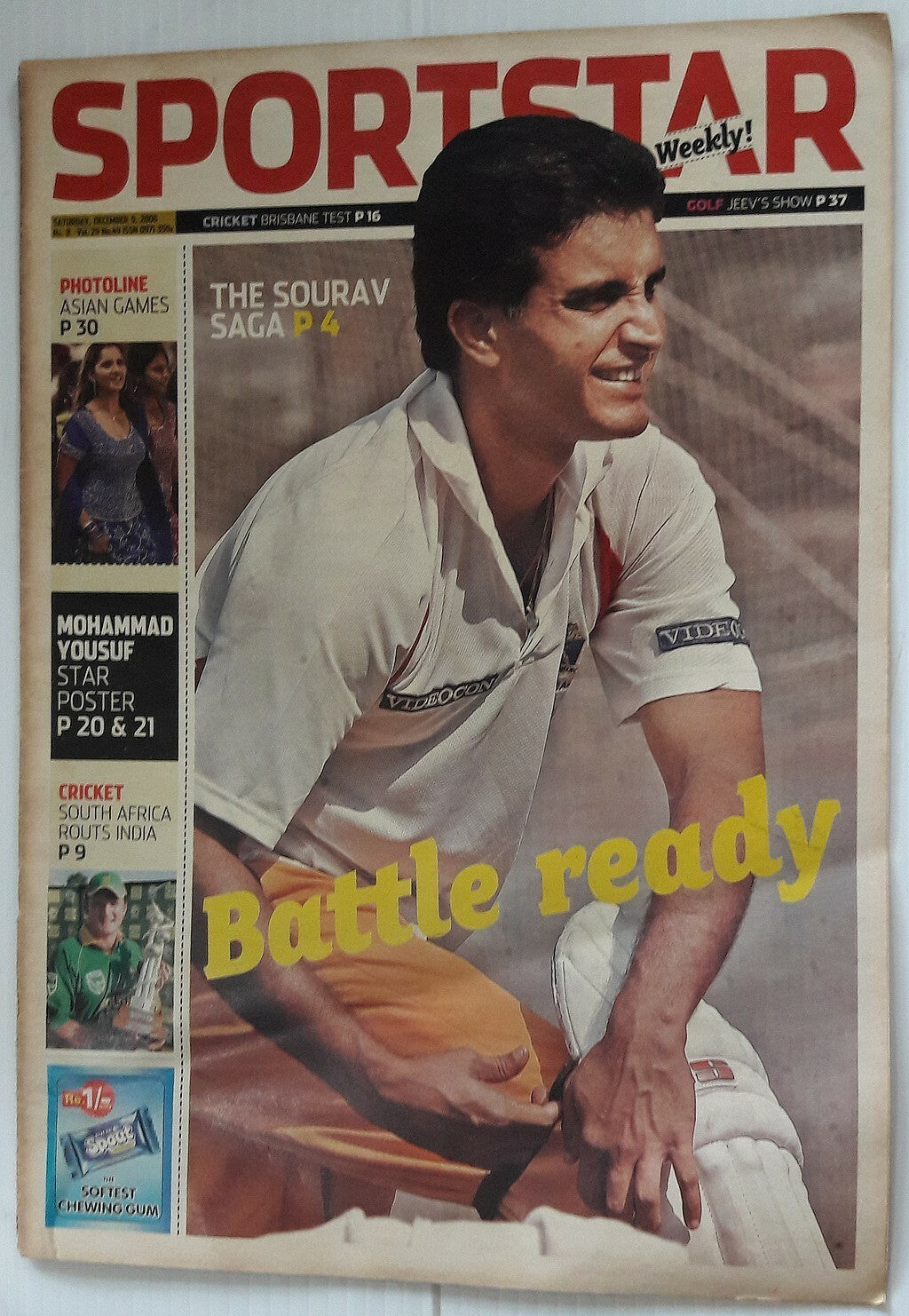India Sportstar 2006-10 CRICKET cover issues 10” X 13” (5)