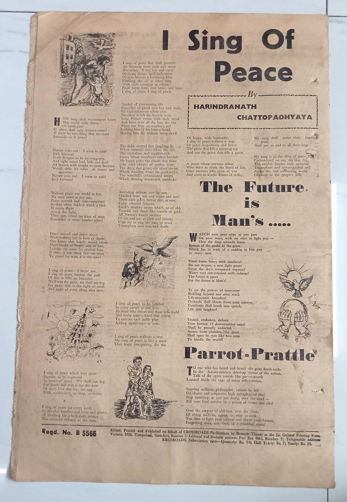 AOP India Cross Roads newspaper 1951 This Is What Socialist Leaders Peddle? R
