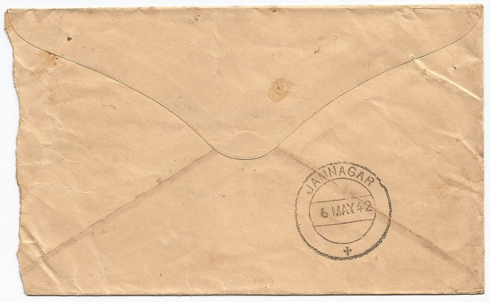 India KGVI 1942 EXPRESS DELIVERY cover with 3 1/2a single franking