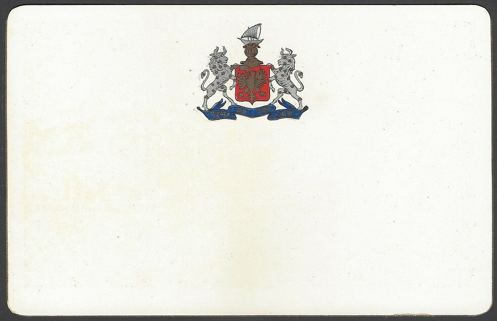 India Bhavnagar State Nilambag Palace colour View Card with State Crest