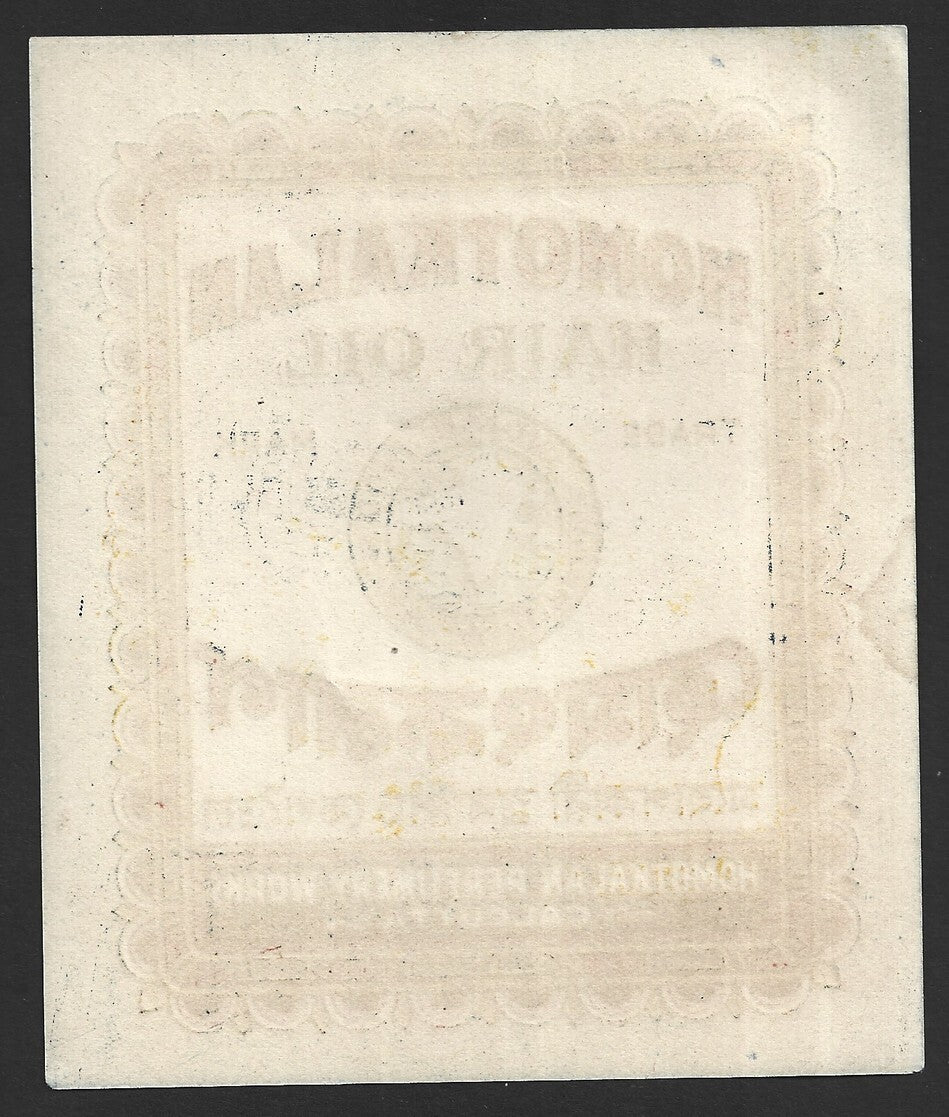 India 1940s Hair Oil label wi SUPPORT INDIAN INDUSTRIES & map of undivided India