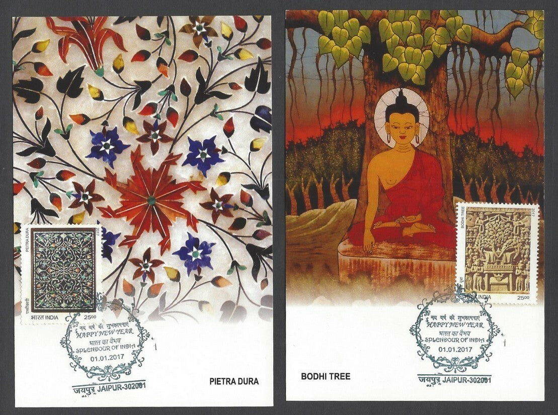 India 2017 Happy New Year set of 11 maxi cards
