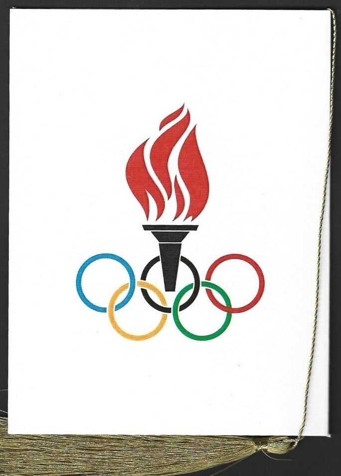 India 2024 Paris Olympics souvenir with 1960 Rome, Italy Olympics cachet