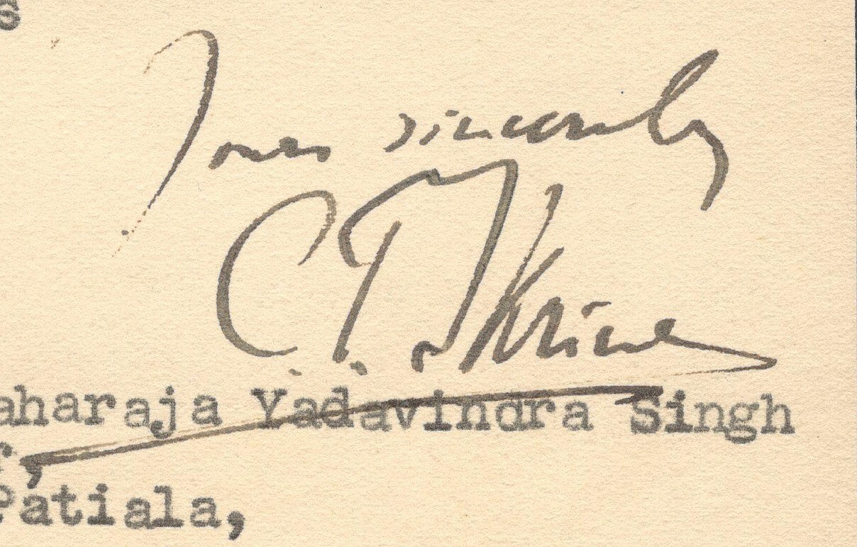 India 1927 crested letter re: Feudal State Rulers right to decline joining India