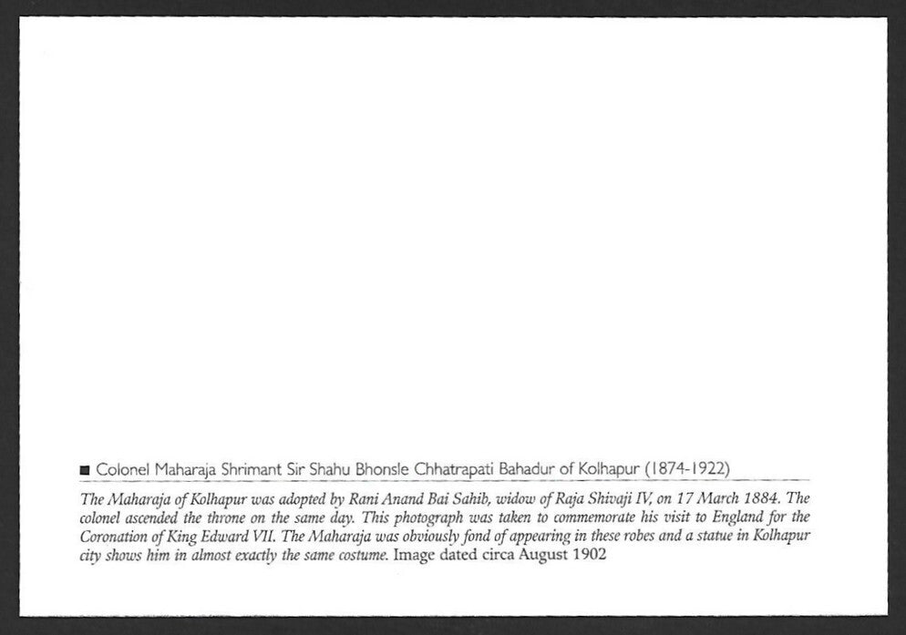 AOP India 2010 Princely States maxi card - Maharaja Shahu Bhonsle of Kolhapur
