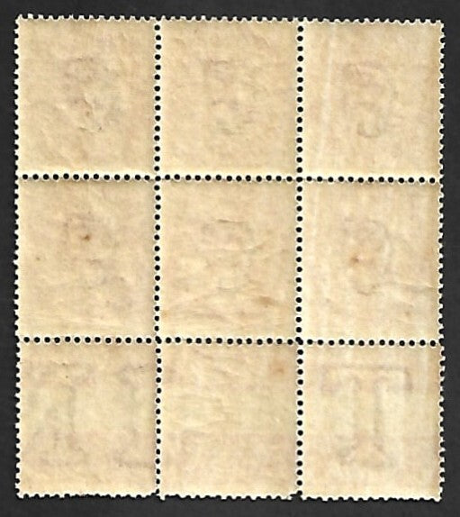 India QV 1868 8a rose Die II block of 6 fancy decorative margins UM. SG 74 £420