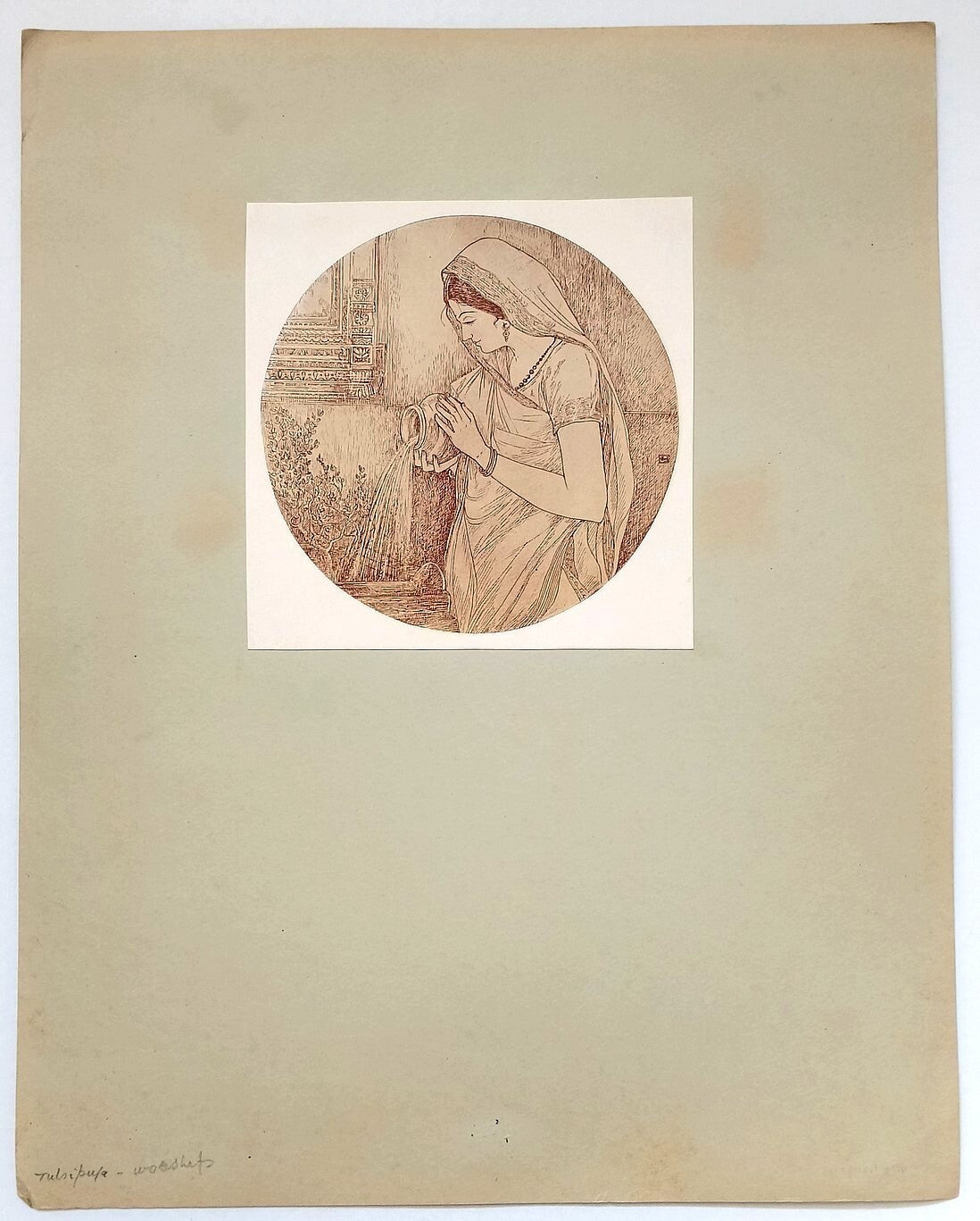 AOP KANU DESAI vintage print India - TULSI PUJA