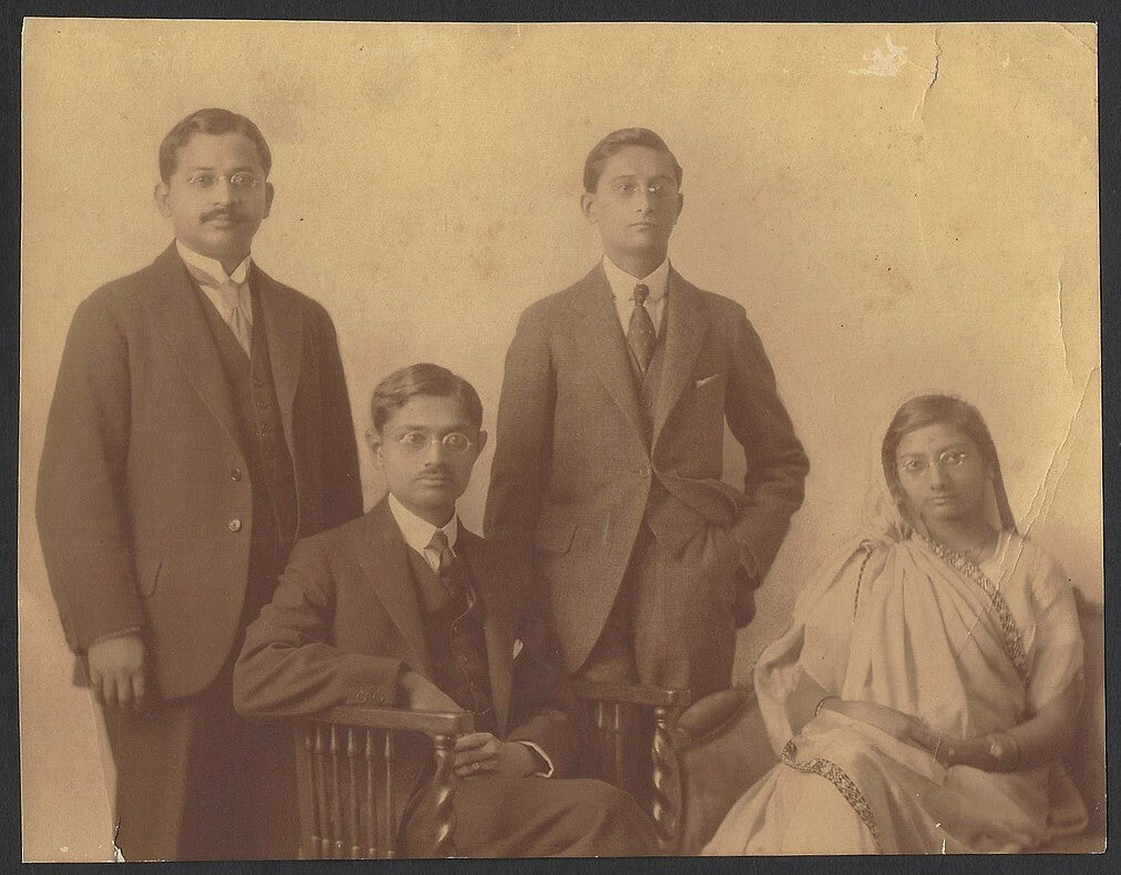India vintage Family albumin photograph 6” x 7.5”