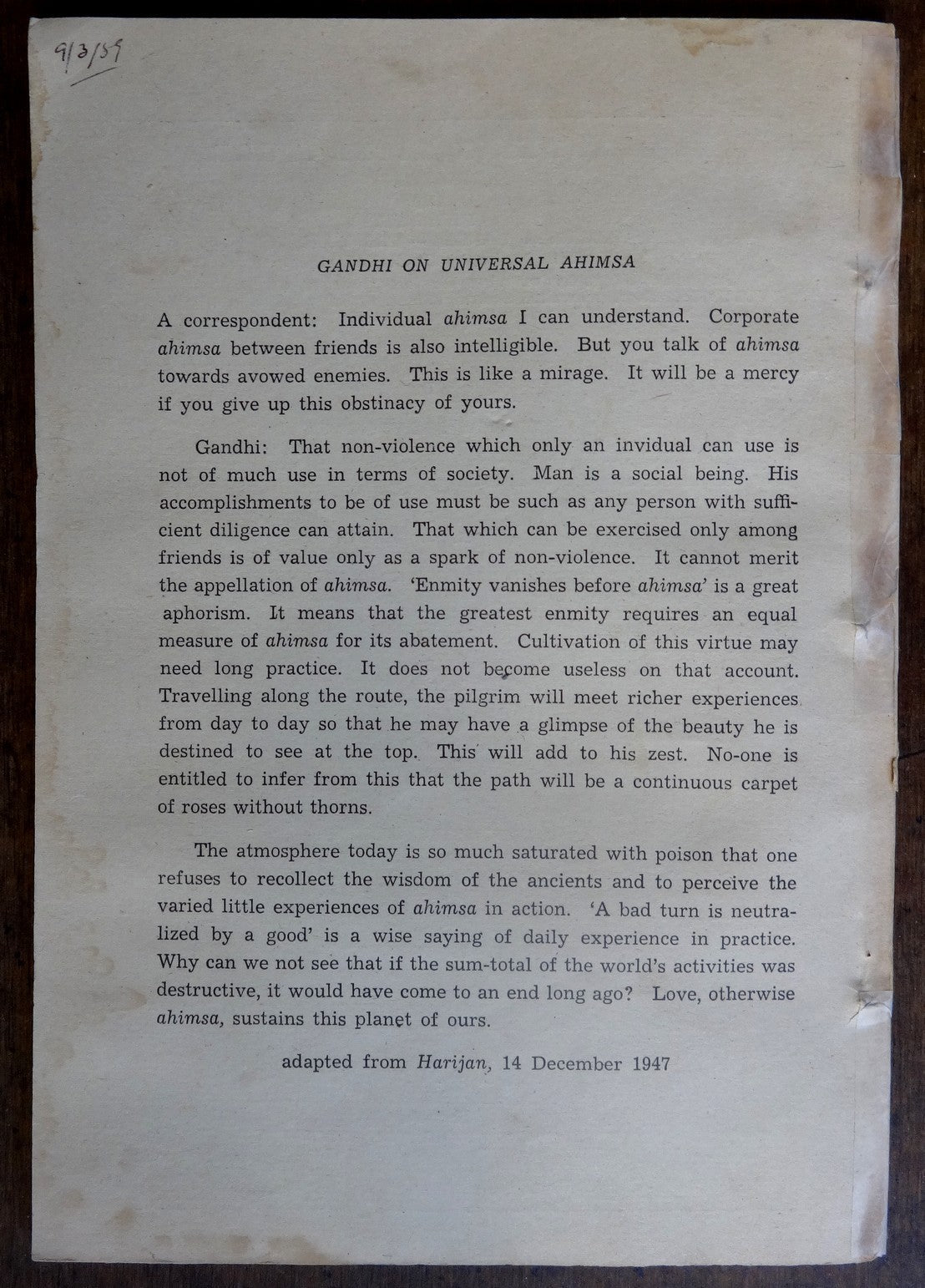 Gandhi Marg by Gandhi Peace Foundation July 1958 issue 80pgs India