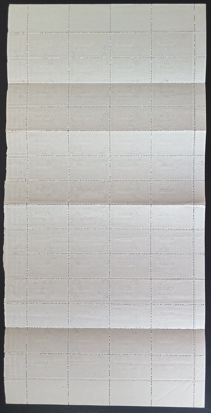 India Travancore State 1942 3/4ch brown perf 12.5 mint part sheet SG O104 £360