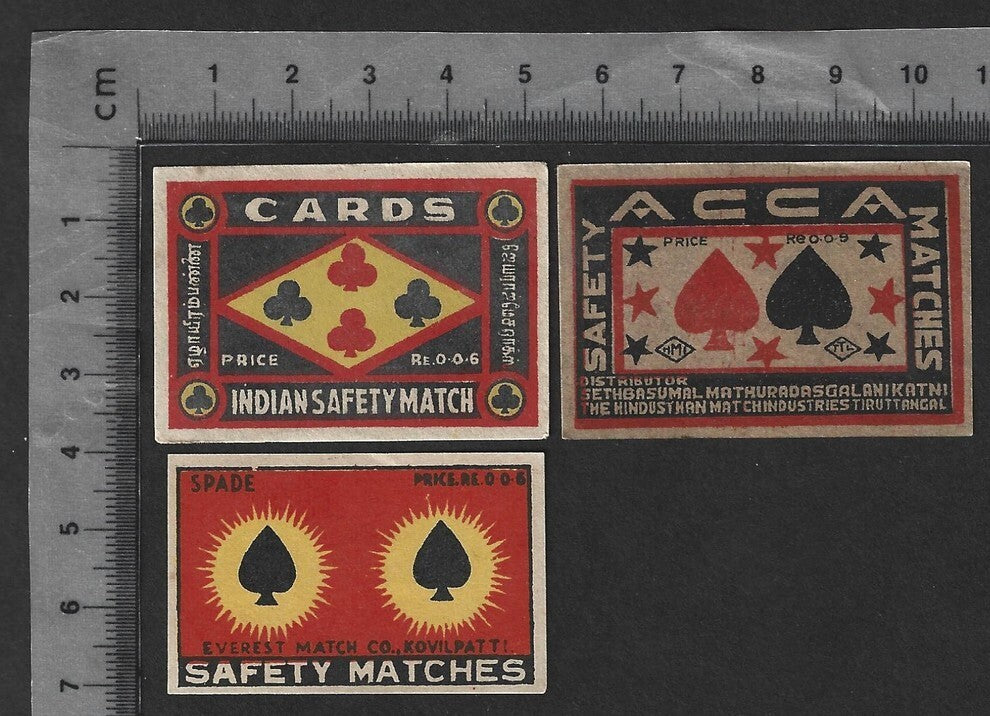 AOP India vintage matchbox label PLAYING CARDS (3)