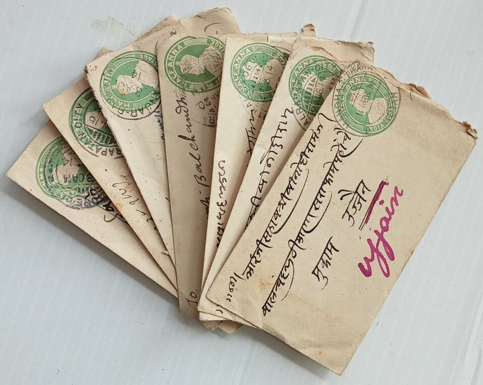 AOP India KGV 1/2a green envelopes x 100 selected for condition WHOLESALE