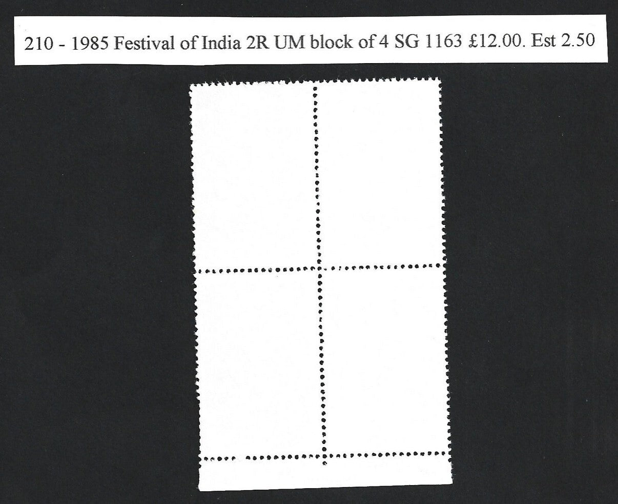 India 1985 Festival of India block of 4 MNH. SG 1162