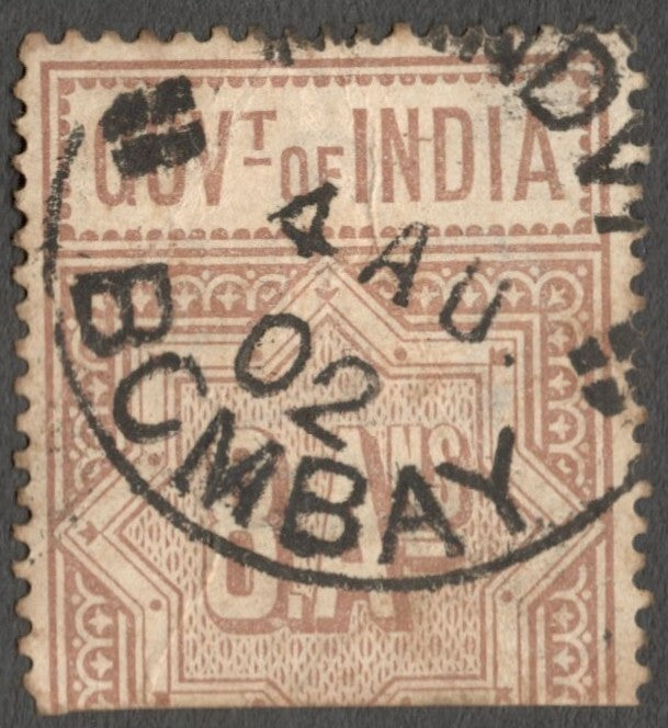 AOP India Telegraph 8a used MANDVI*BOMBAY cds