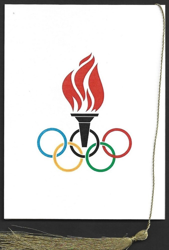 India 2024 Paris Olympics souvenir with 1932 Los Angeles, UK Olympics cachet