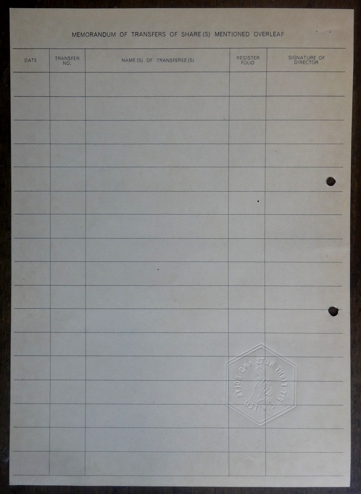 India 1978 FIT TIGHT NUTS & BOLTS LTD. share certificate