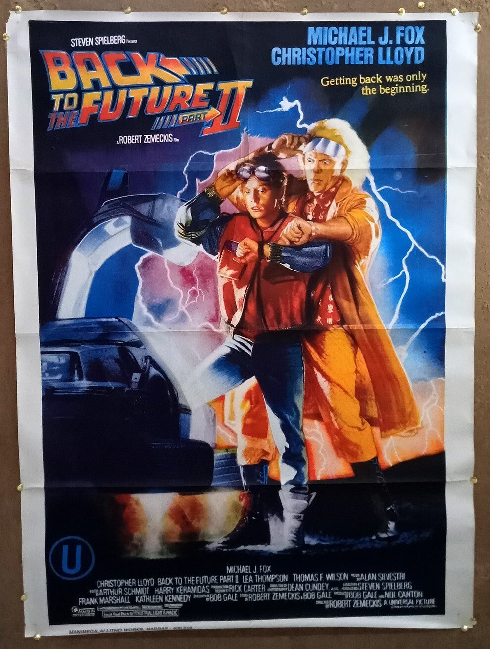 1989 Back to the Future Part II 1 sheet India poster Michael J. Fox