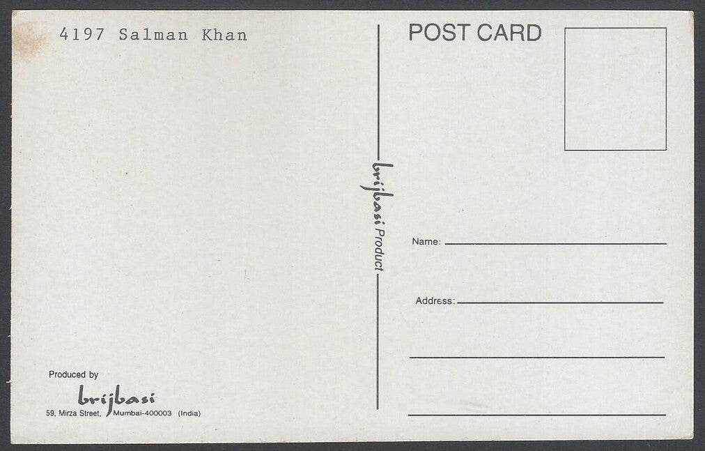 AOP India Bollywood vintage postcard - SALMAN KHAN