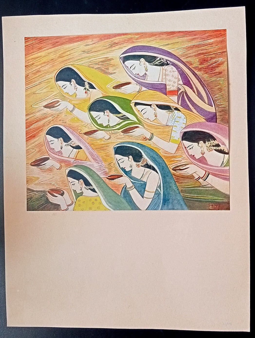 India vintage print LIGHTS by KANU DESAI - Geet Govind series