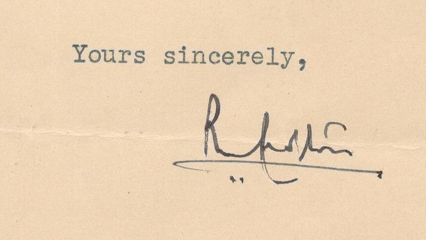 India 1946 crested letter PRIME MINISTER / BAHAWALPUR GOVERNMENT signed