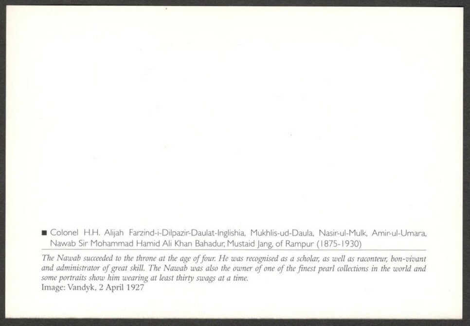 AOP India 2010 Princely States maxi card - Nawab Hamid Ahttps:/li Khan of Rampur