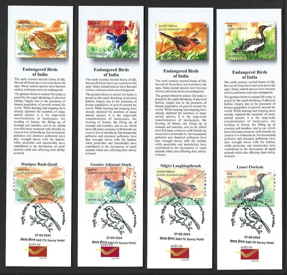 India 2024 Birding Paradise 2006 BIRDS book marks (4)