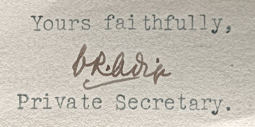 India 1942 crested letter PRIVATE SECRETARY / ALWAR STATE