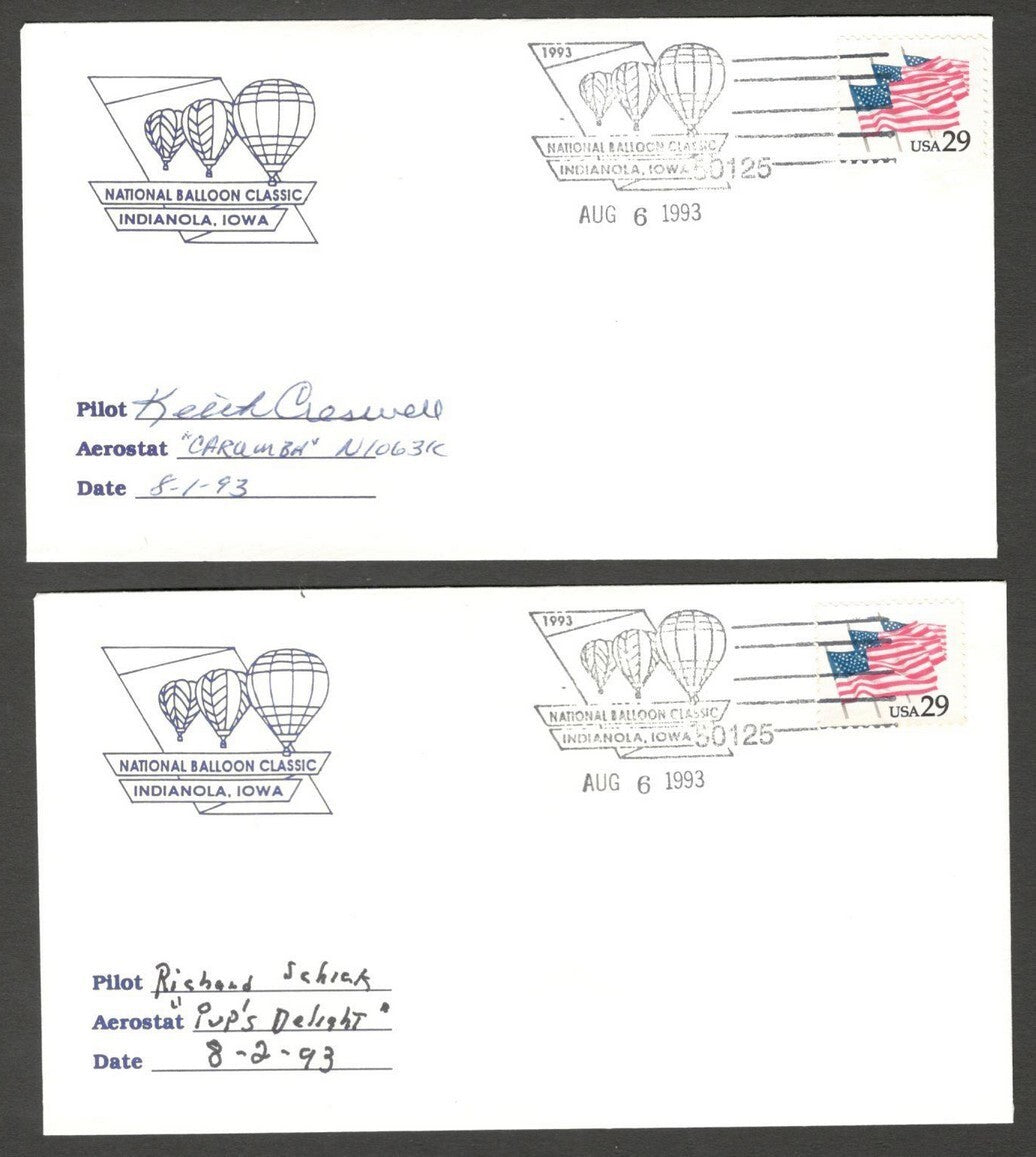 National Balloon Classic, Indianola 1993 covers signed by Pilots (10)