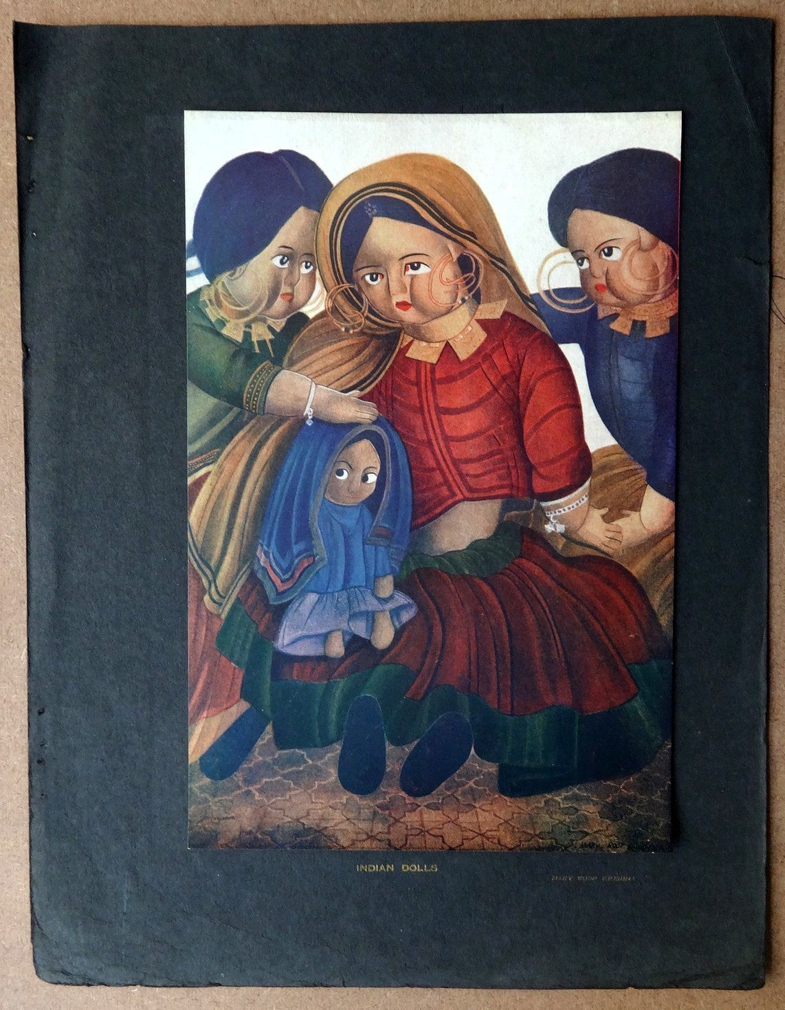 India Indian Dolls by Mary Roop Krishna vintage Print 17cm x 25cm