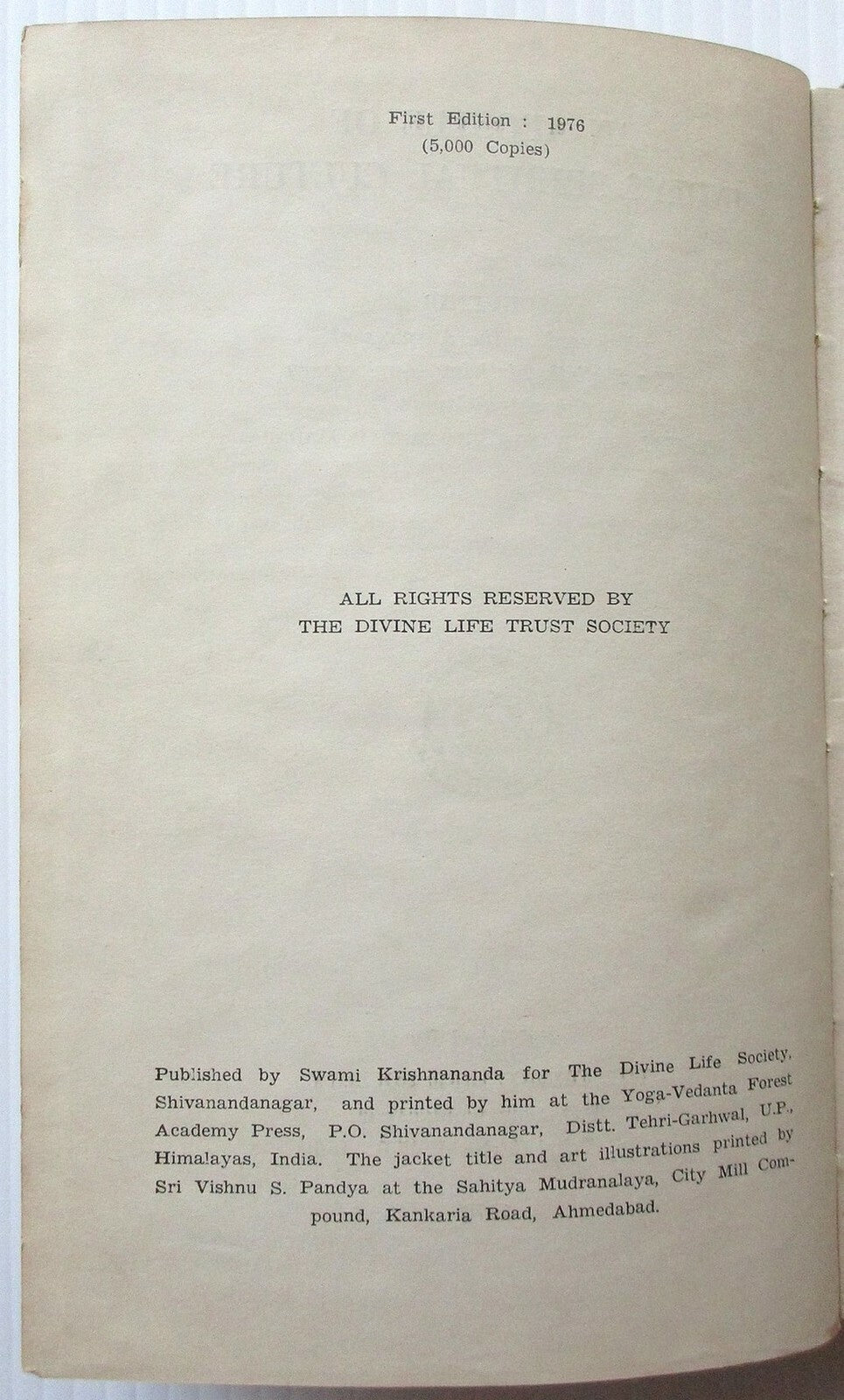An Apostle of India Spiritual Culture by Divine Life Society 1976 HC 309pgs