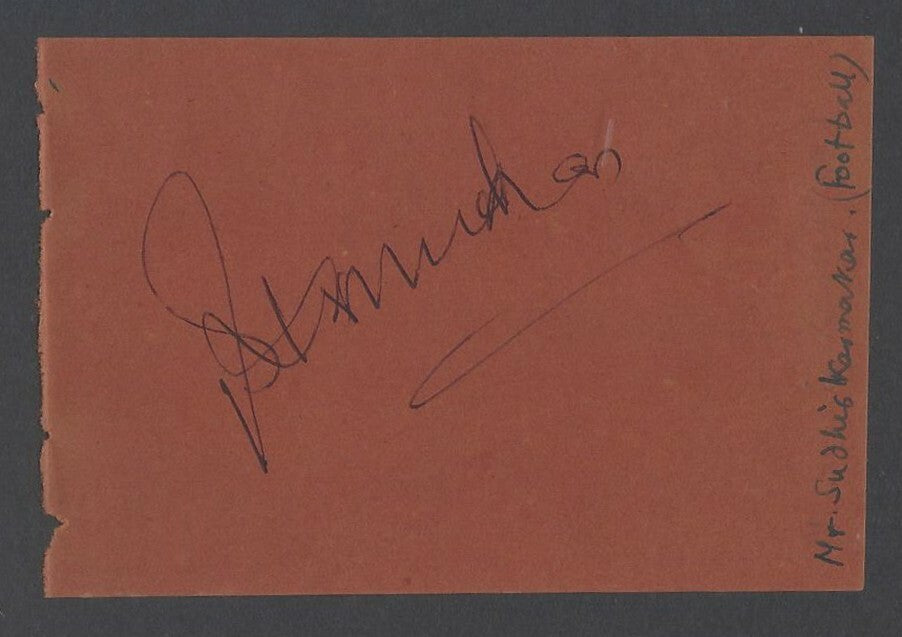 AOP SUDHIR KARMAKAR Footballer signed autograph book page India
