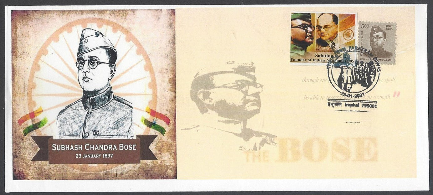 AOP India Subhas Chandra Bose Special cover with label