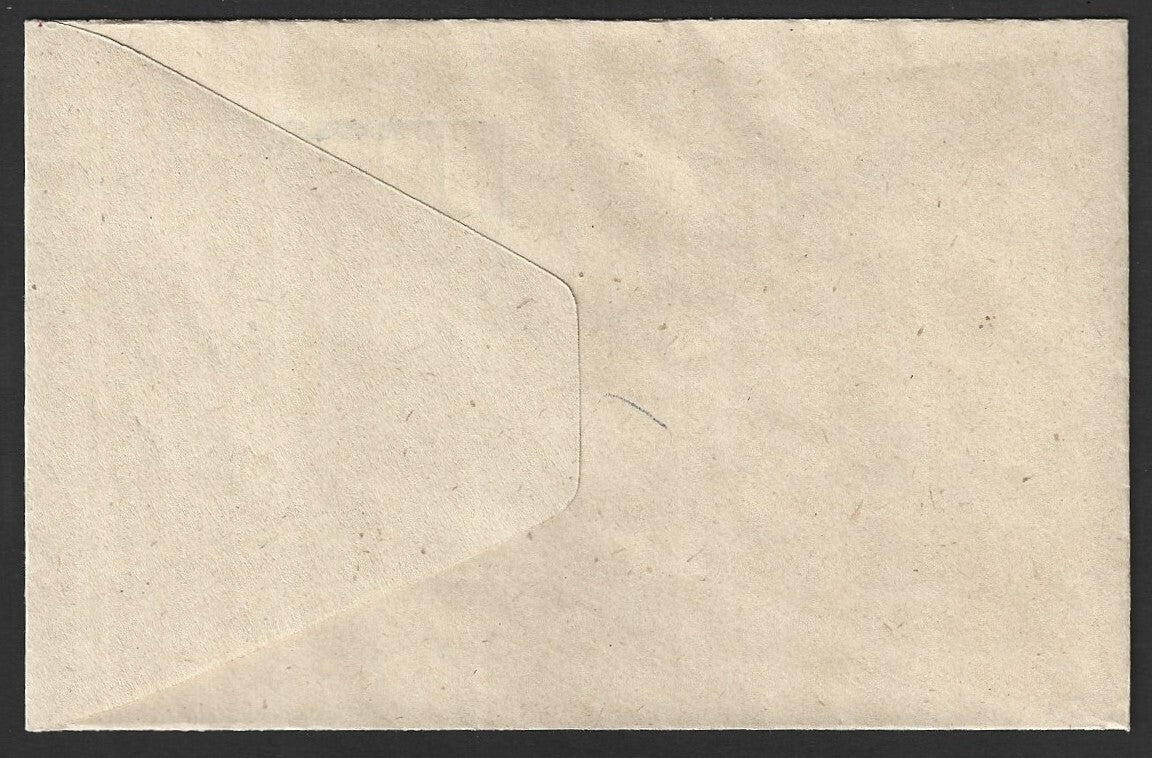 India 100p blue envelope ENTIRELY UNPRINTED but with offset image on back error