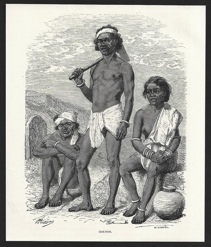 India GOUNDS engraved print ex libris Rousslet 1876 7"x6"