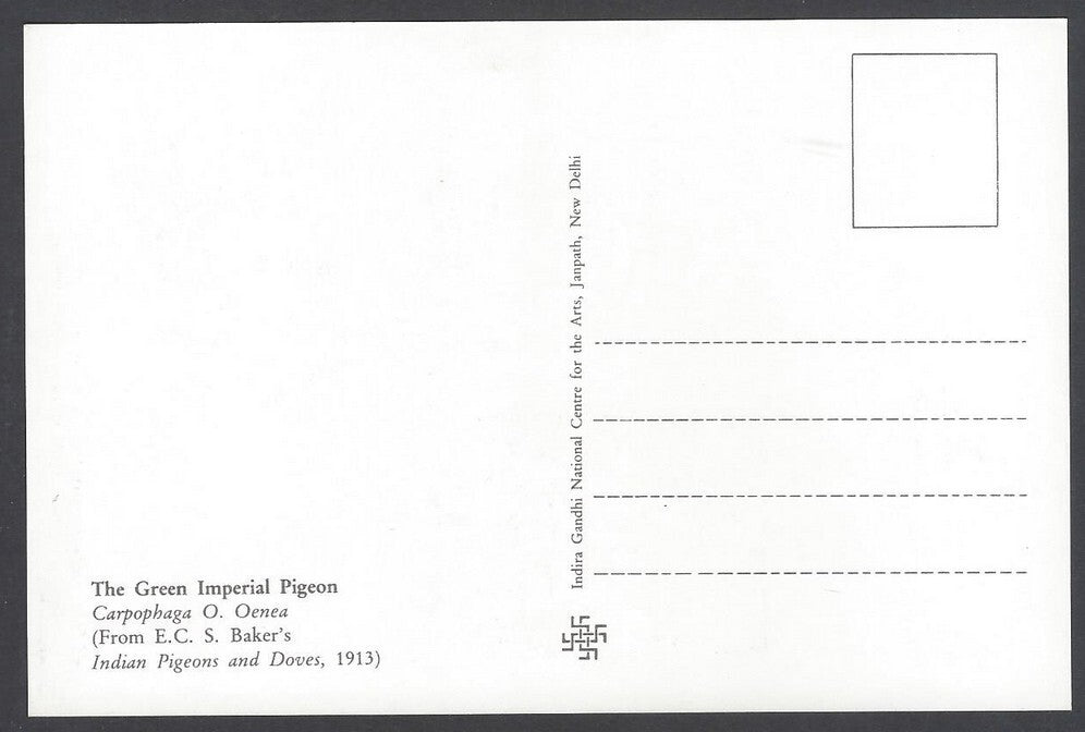 India 2008 Pigeon. The Green Imperial Pigeon Maxi card