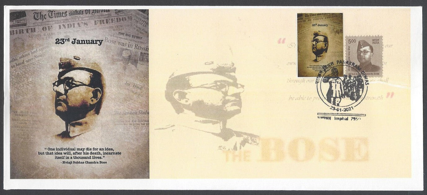 AOP India Subhas Chandra Bose Special cover with label