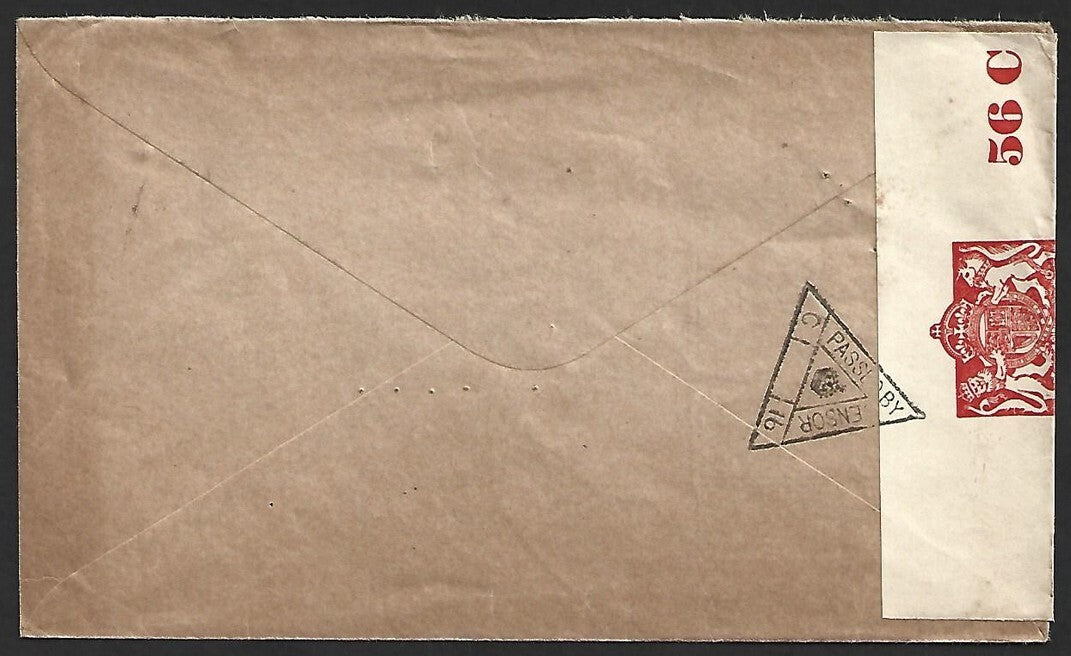 (AOP) India WW2 pictorial advertisement censor cover to USA