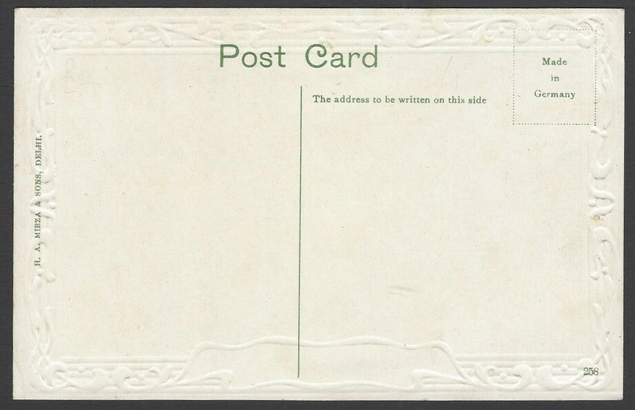 India MUSTAFA PALACE MEERUT vintage real photo embossed colour postcard