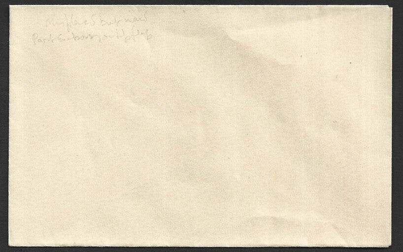 India 35p red envelope with part stamp printed on back side error
