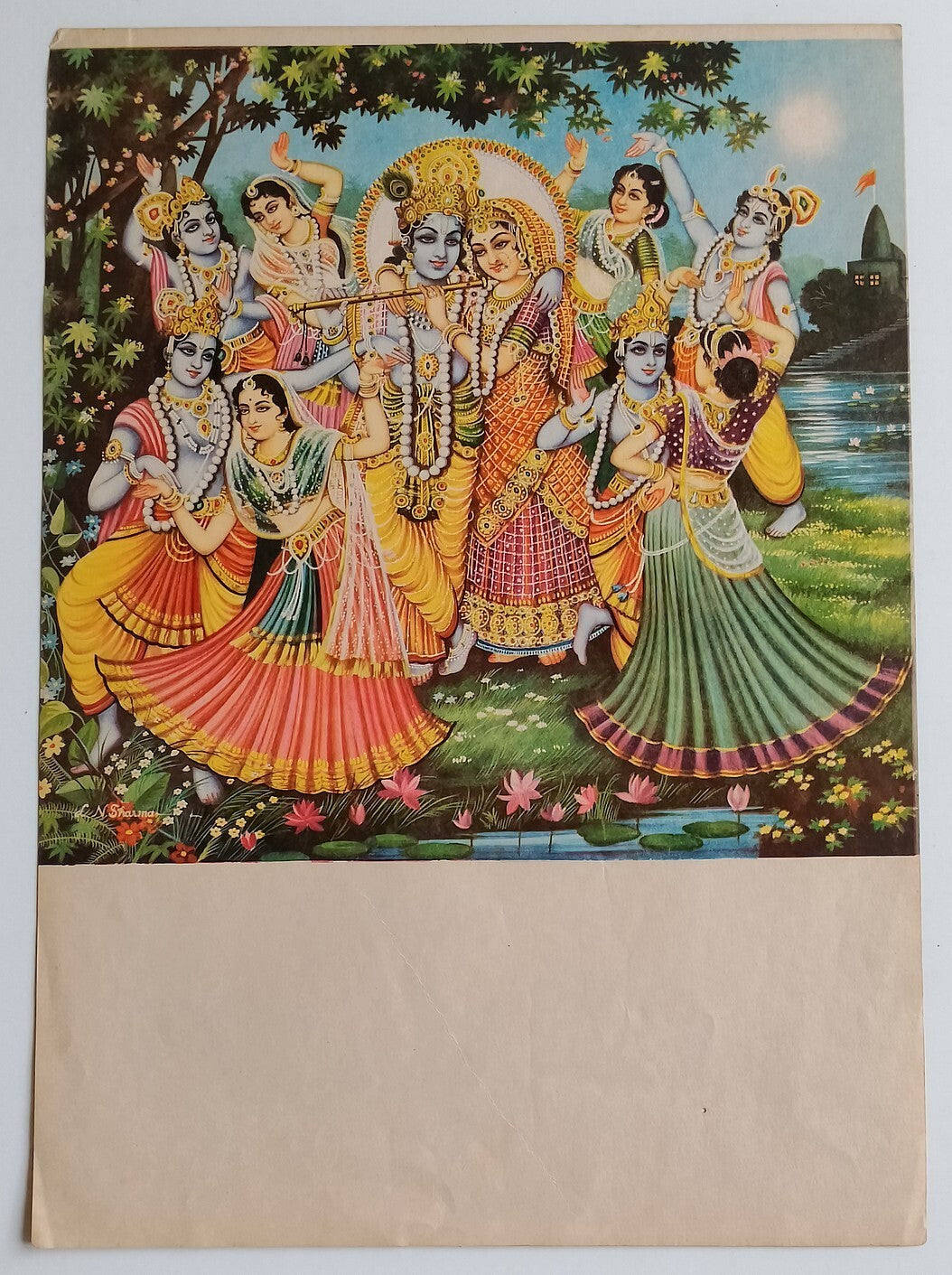 AOP India vintage poster RADHA KRISHNA-RASH LEELA 11x15 inches R