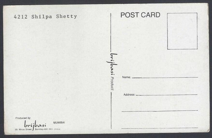 AOP India Bollywood SHILPA SHETTY vintage postcard