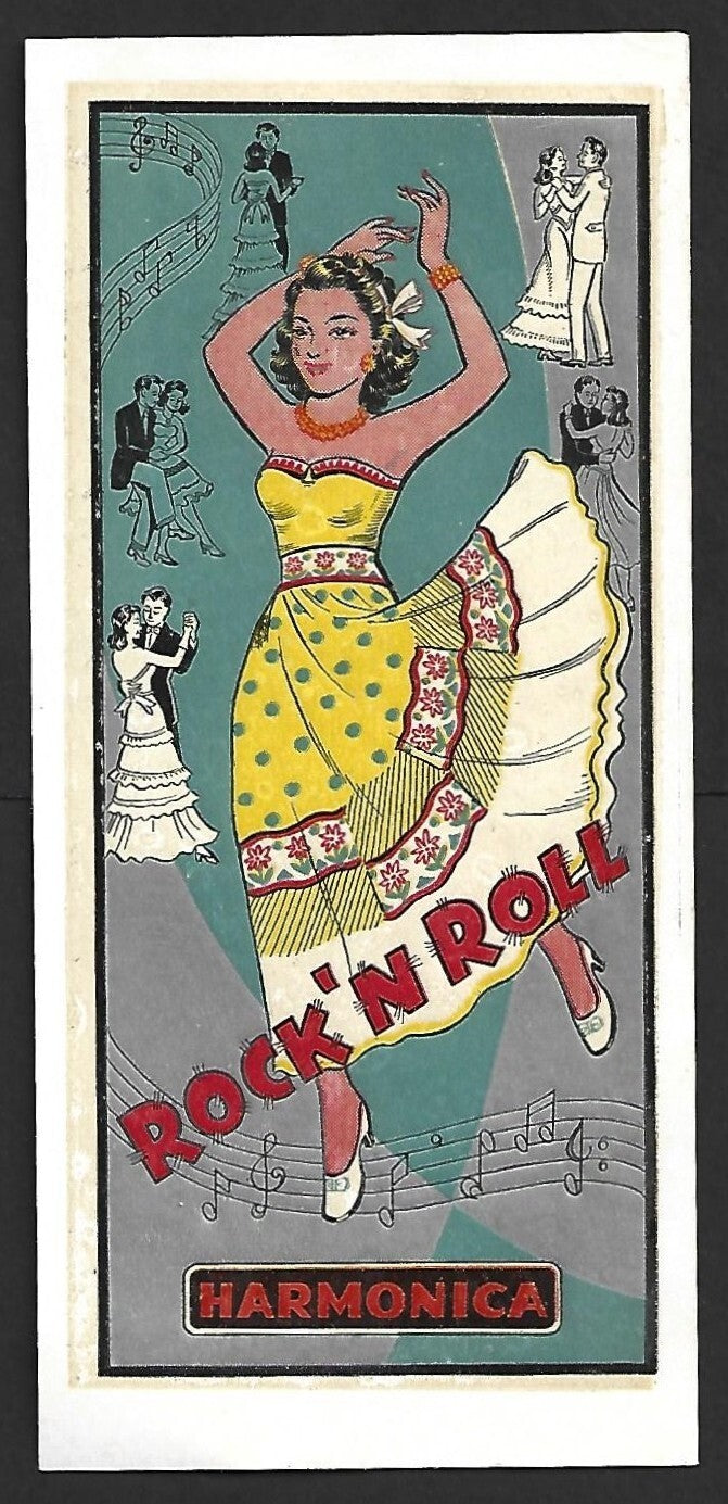 AOP India vintage label ROCK 'N ROLL HARMONICA
