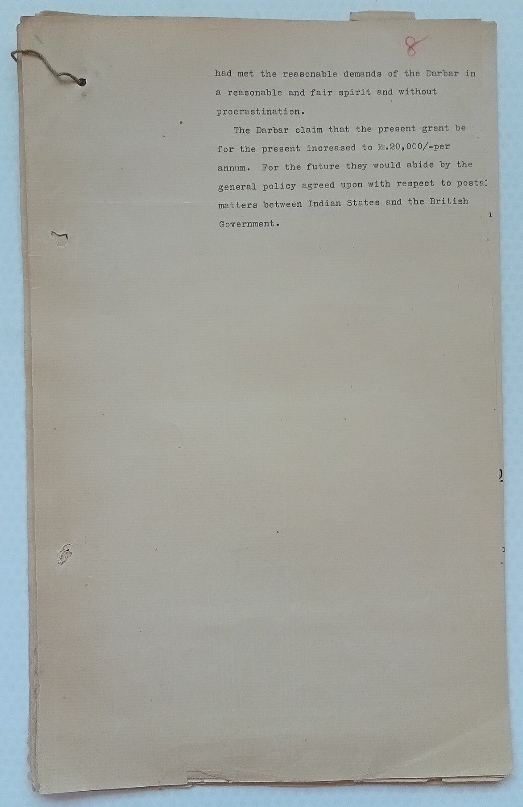 AOP India 1900 Official correspondence : Kotah State POSTAL UNITY