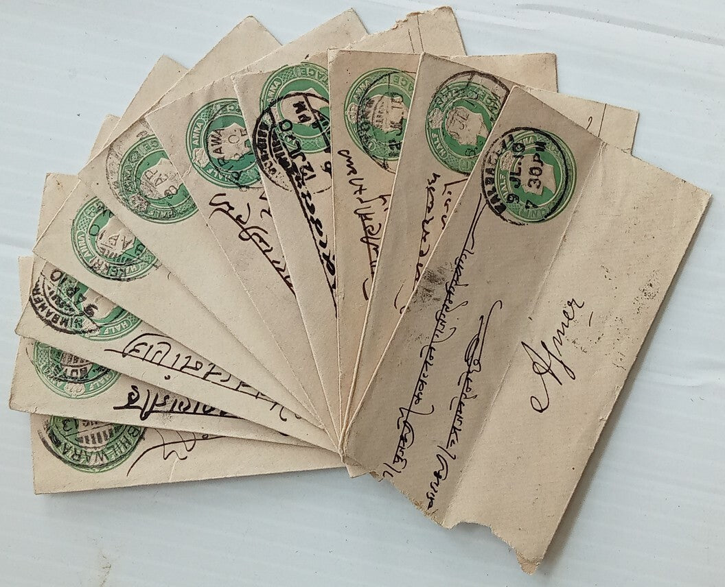 India KEdVII 1/2a green envelopes x 100 selected for condition WHOLESALE