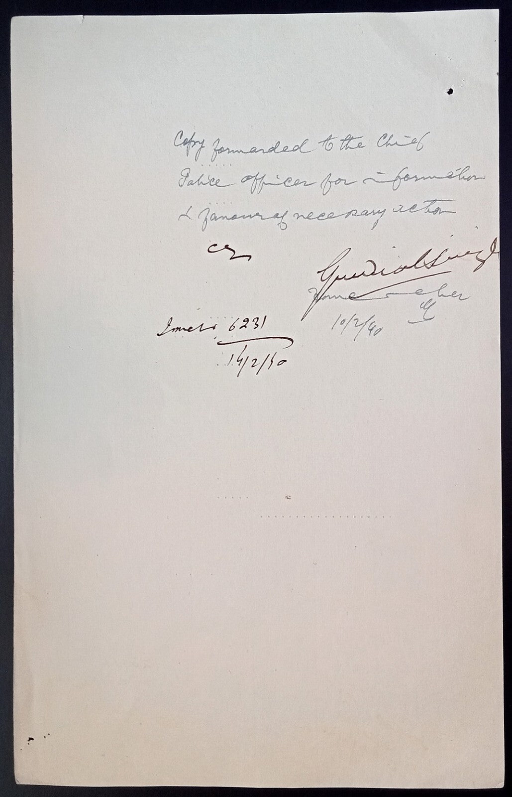 India 1940 Official Order BANNING the movie JUAREZ by Warner Bros in Bengal