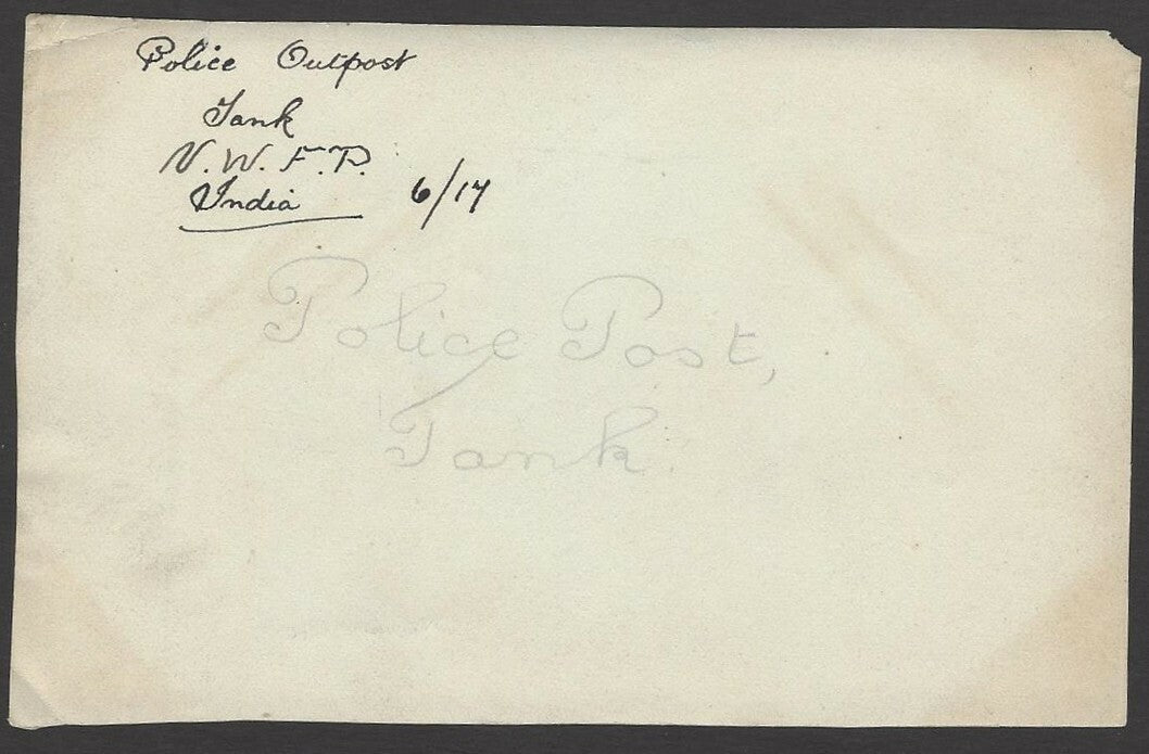 India 1917 photograph Police Outpost Tank Khyber Pakhtunkhwa 8.5cm x 13.5cm